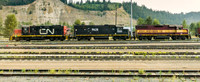 Locomotives in the Prince George yard.