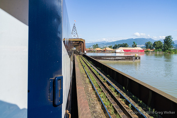Crossing Pitt River.