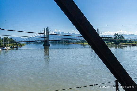 Pitt River Bridge Over Pitt River In Coquitlam BC.