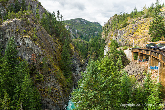 Crossing Large Culvert Next To Cheakamus River On Trestle
