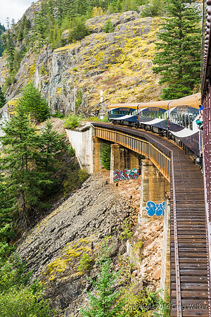 Crossing Large Culvert Next To Cheakamus River On Trestle