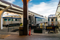 Station Tracks With  "Canadian" Cars On Right Two Tracks