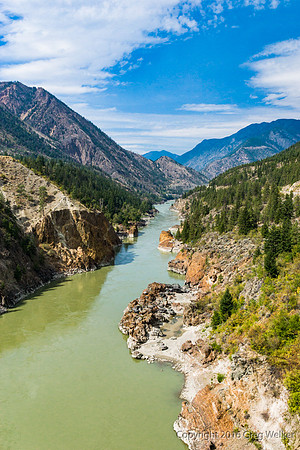 Looking Down The Fraser From The Bridge Towards Lillooet
