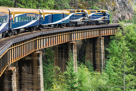 Crossing Large Culvert Next To Cheakamus River On Trestle