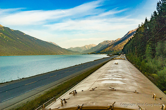 Moose Lake.  Yellowhead Highway At Left.