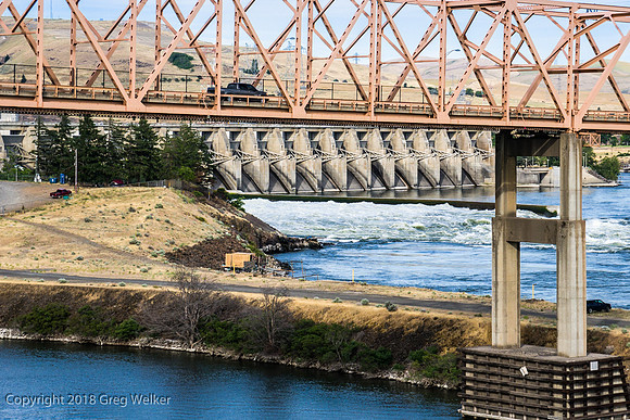 The Dalles Bridge, The Dalles Dam and The Dalles WA.