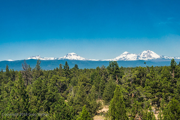 Broken Top, North Sister and South Sister Mountains.  Sisters OR.