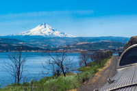 Mount Hood and the Columbia River.