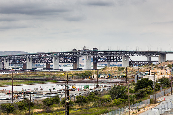 Carquinez RR Bridge Behind Auto Bridge