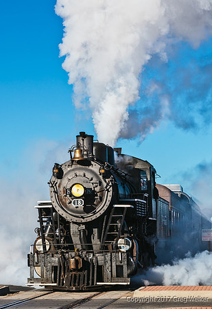 #18 Pulling Into Alamosa Depot For Boarding