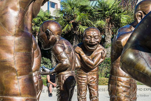 "A-maze-ing Laughter" Sculpture By Yue Minjun In Morton Park