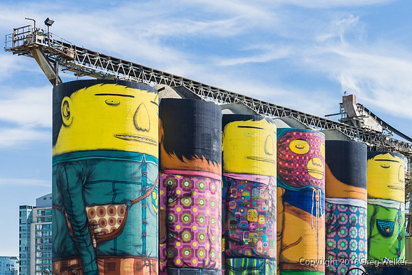 Cement Yard With Creatively Painted Storage Silos