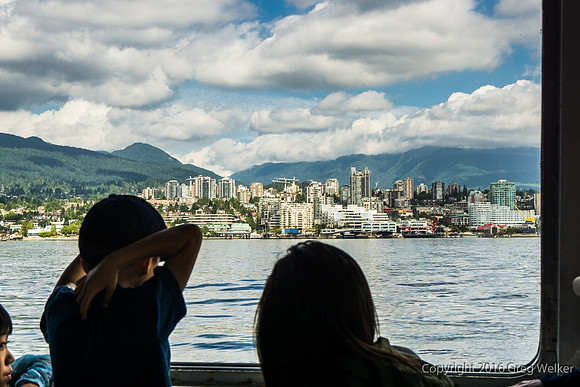 View Of North Vancouver From Inside A Sea Bus Ferry