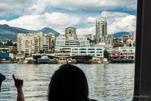 View Of North Vancouver From Inside A Sea Bus Ferry