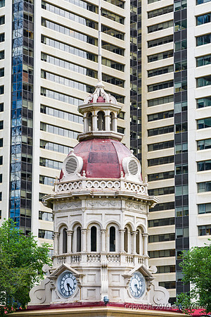 Coupola With Clock In James Short Park.