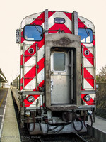 CalTrain 4021 Nippon Sharyo bi-level cab-car.  Engineer sits behind window at top left.