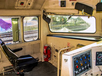 View of locomotive cab where brakeman or assistant Engineer might sit if required.