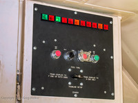 Head end power control panel in locomotive cab.  A Cummins diesel engine in the rear of the locomotive provides electric power for the train.