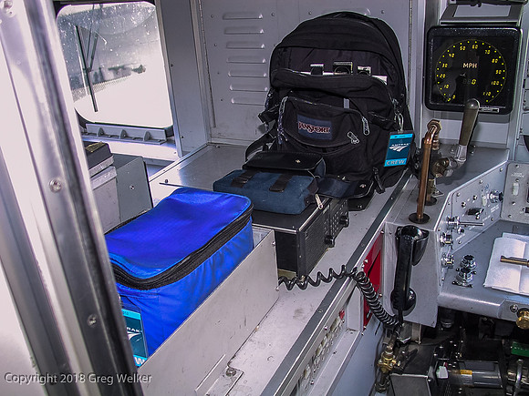 Another view of the cab-car operator's area.