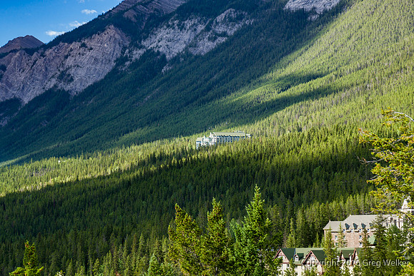 Rimrock Resort (Center) & Banff Springs Hotel Bottom Right.
