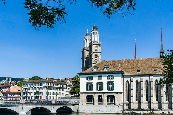 Grossmunster Church on Limmat River in Old Town