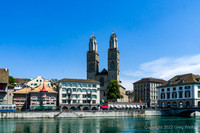 Grossmunster Church on Limmat River in Old Town