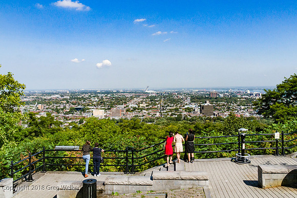 City view from Mount Royal lookout on Camillien-Houde Way.