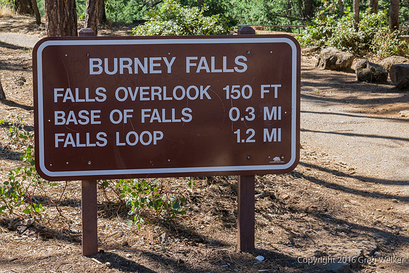 Burney Fall Trailhaed Sign