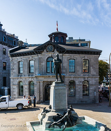 John Young monument in front of Allen Bldg. and 357 c Club.