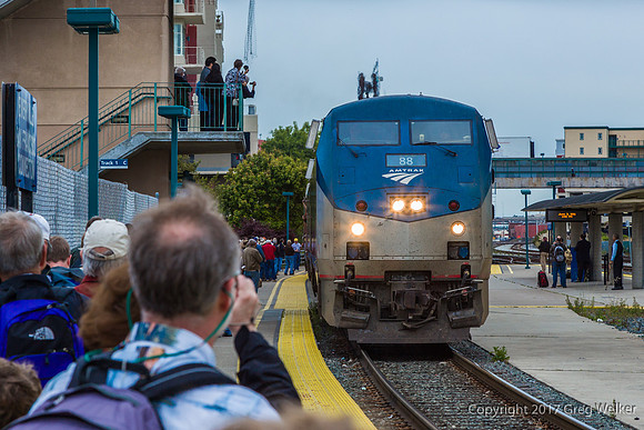 Our Train Pulling Into Amtrak Emeryville Depot