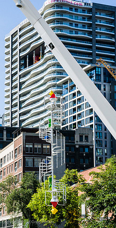 Sculpture by Patrick Berube in the Quartier des Spectacles art district.