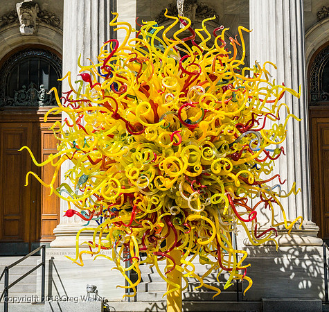 Dale Chihuly's glass sculpture "The Sun".
