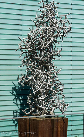 BAnQ Grand Library and sculpture called Fractal Space